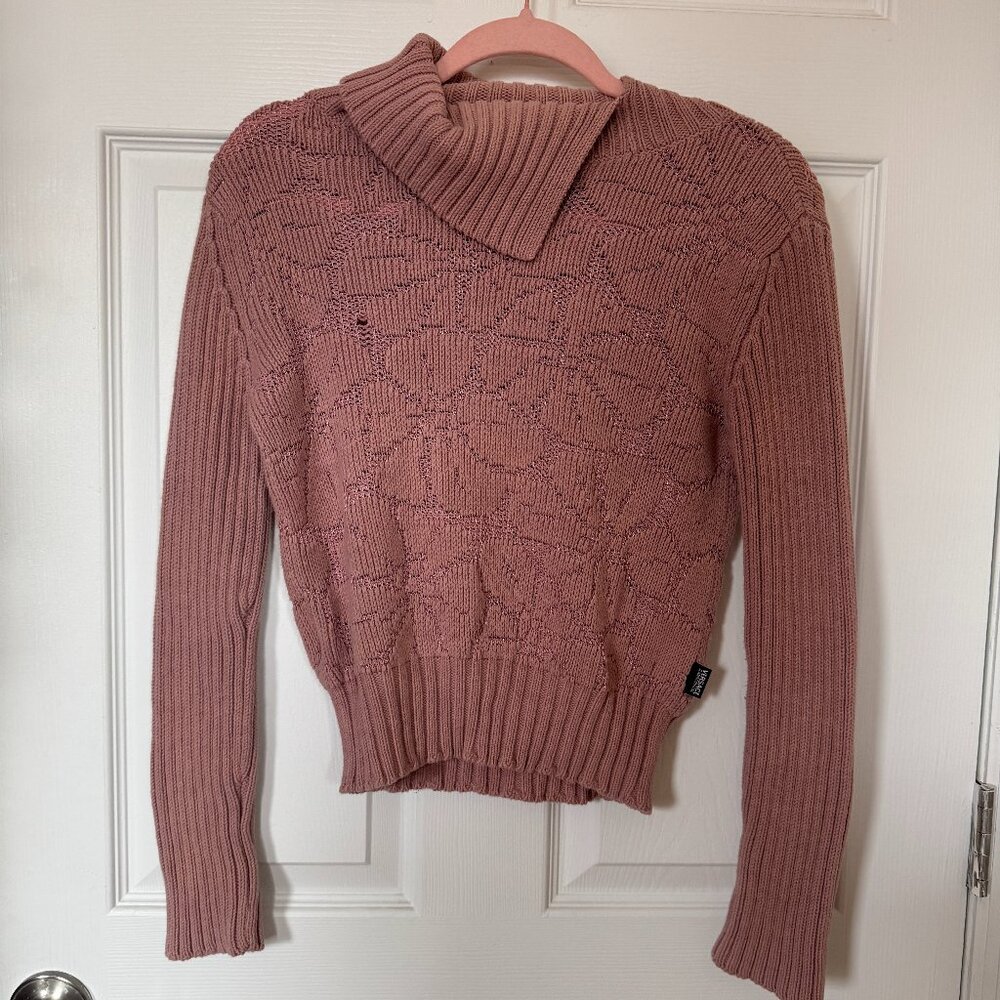 Vintage Y2K Versace Jeans Couture Pink Sweater Size L